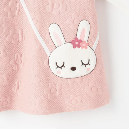 mimi醬斜挎包風格花卉絎縫連衣裙