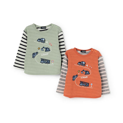 【人氣商品】【直營店無售】汽車刺繡夾層長袖T恤