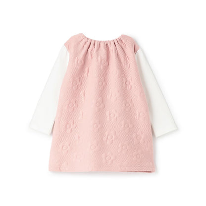 mimi醬斜挎包風格花卉絎縫連衣裙