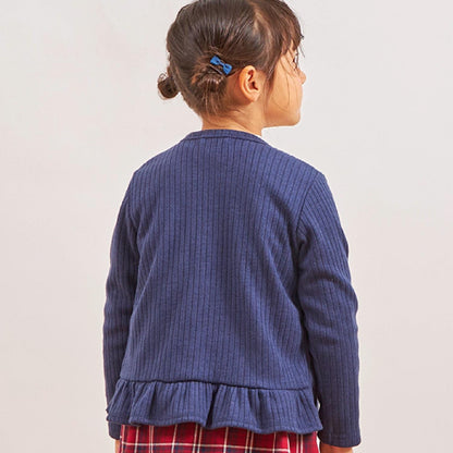 音符刺繡寬鬆羅紋開衫