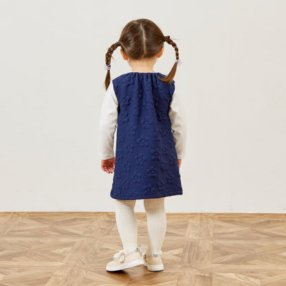 mimi醬斜挎包風格花卉絎縫連衣裙