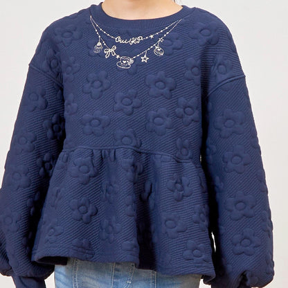 花卉提花荷葉邊衛衣