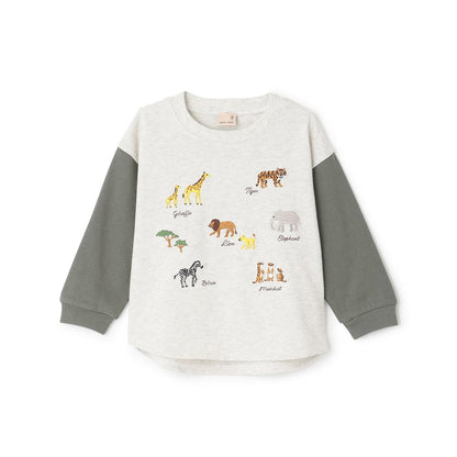 動物刺繡長袖T恤