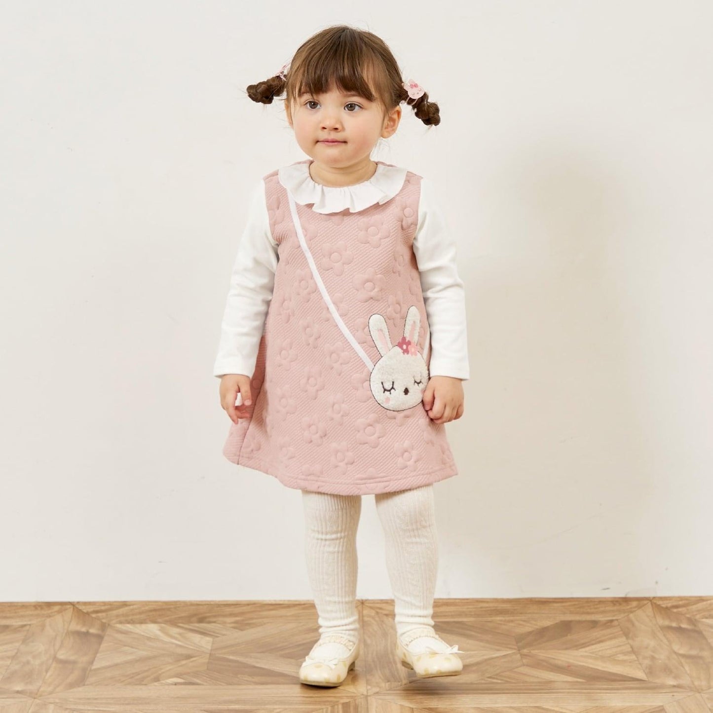 mimi醬斜挎包風格花卉絎縫連衣裙