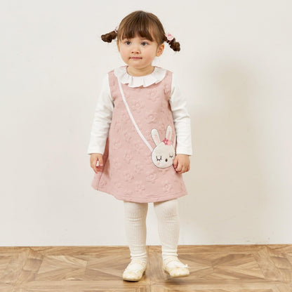 mimi醬斜挎包風格花卉絎縫連衣裙