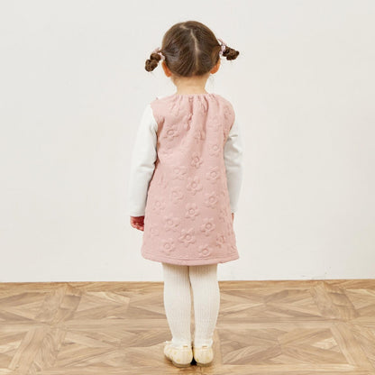 mimi醬斜挎包風格花卉絎縫連衣裙