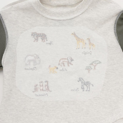 動物刺繡長袖T恤