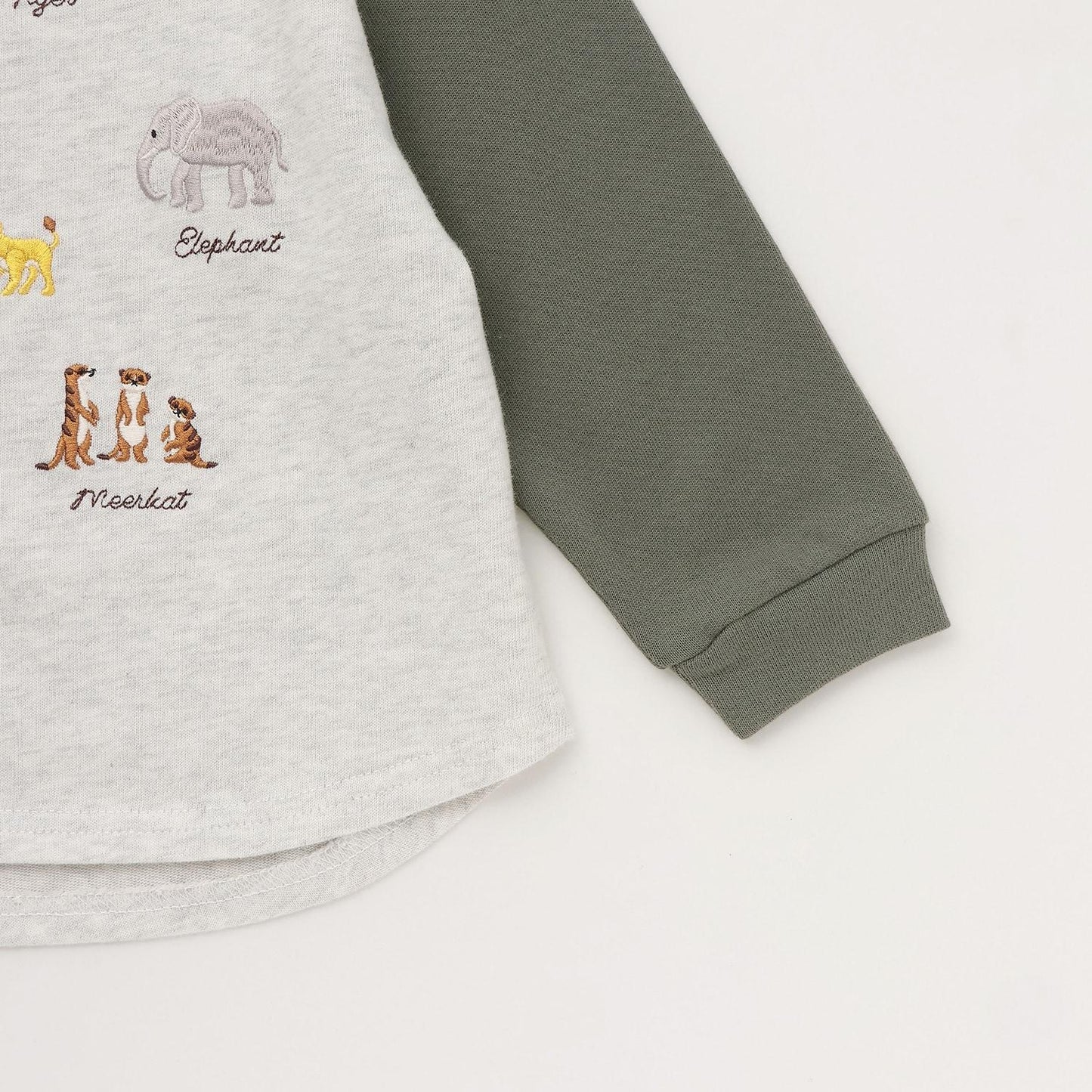 動物刺繡長袖T恤