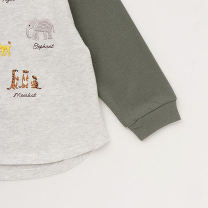 動物刺繡長袖T恤