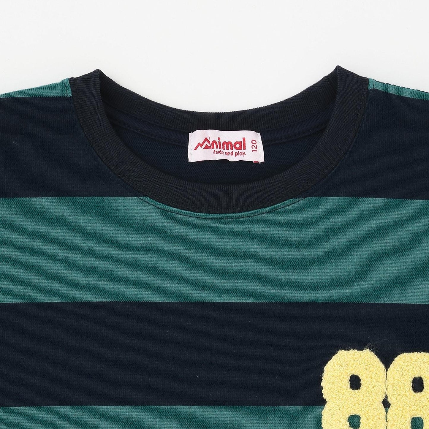 條紋毛圈繡長袖T恤