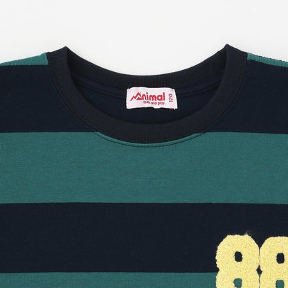 條紋毛圈繡長袖T恤