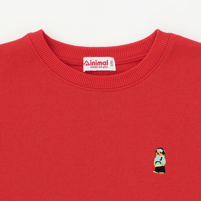 小熊刺繡加絨衛衣