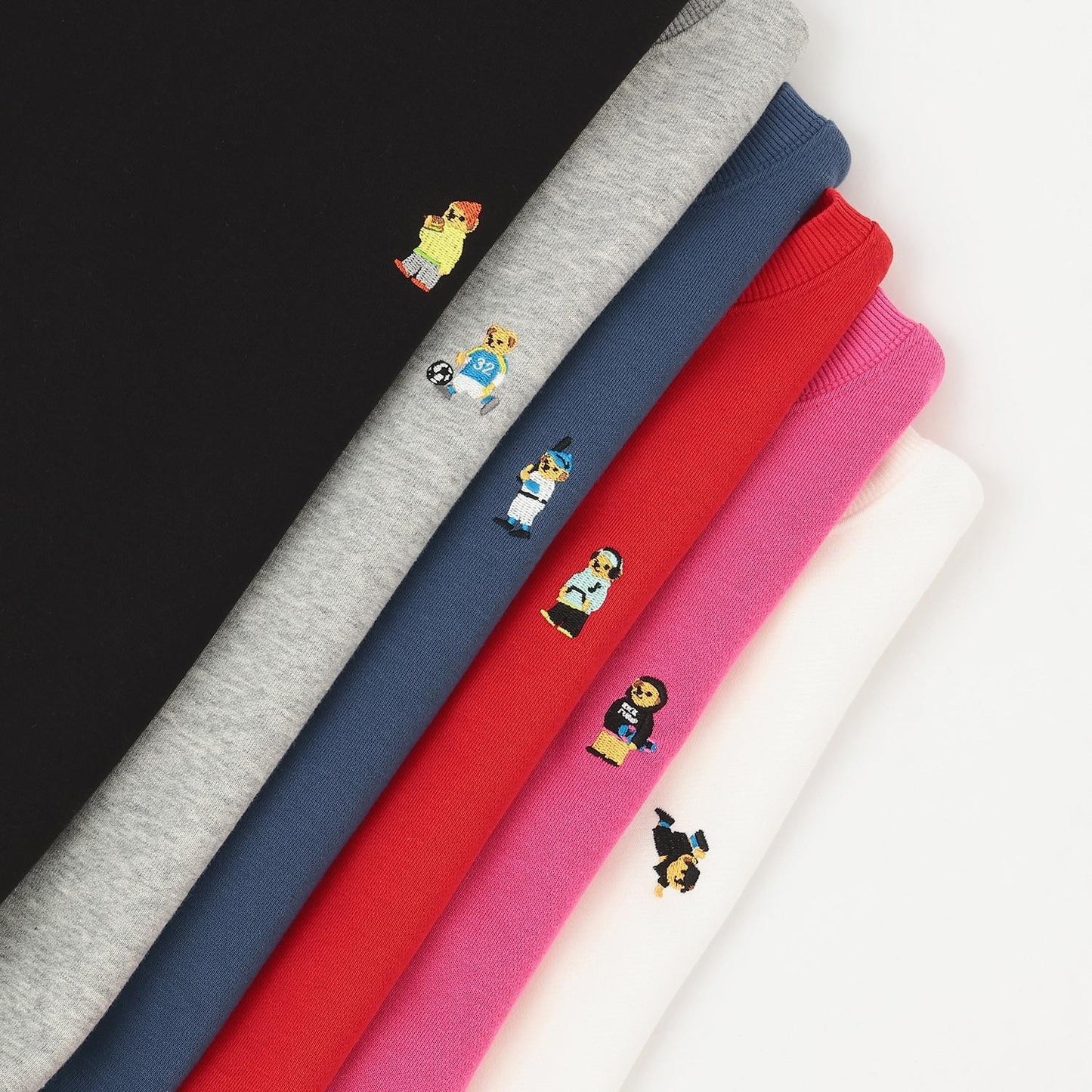 小熊刺繡加絨衛衣