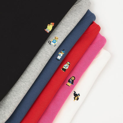 小熊刺繡加絨衛衣