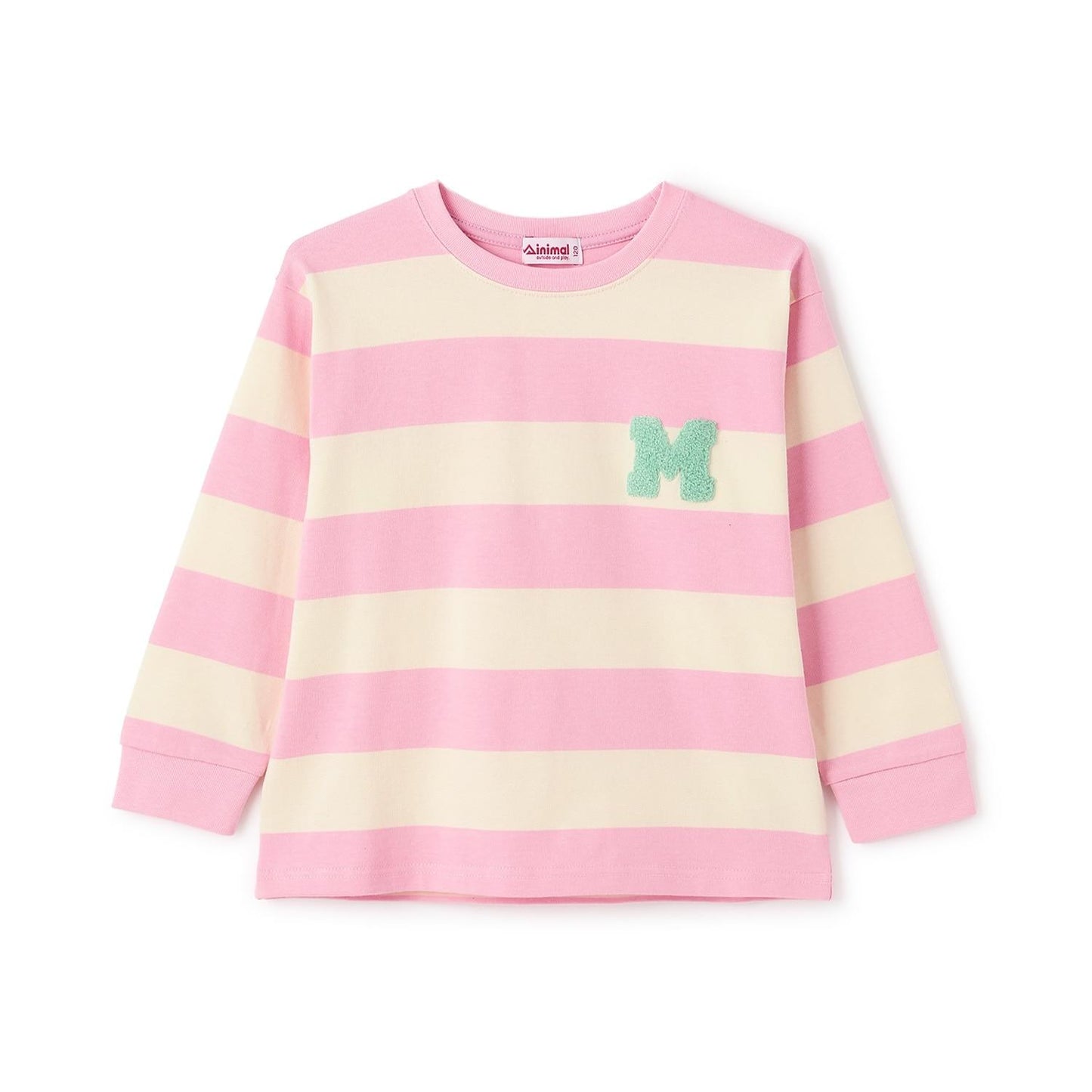 條紋毛圈繡長袖T恤