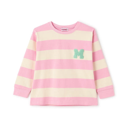 條紋毛圈繡長袖T恤