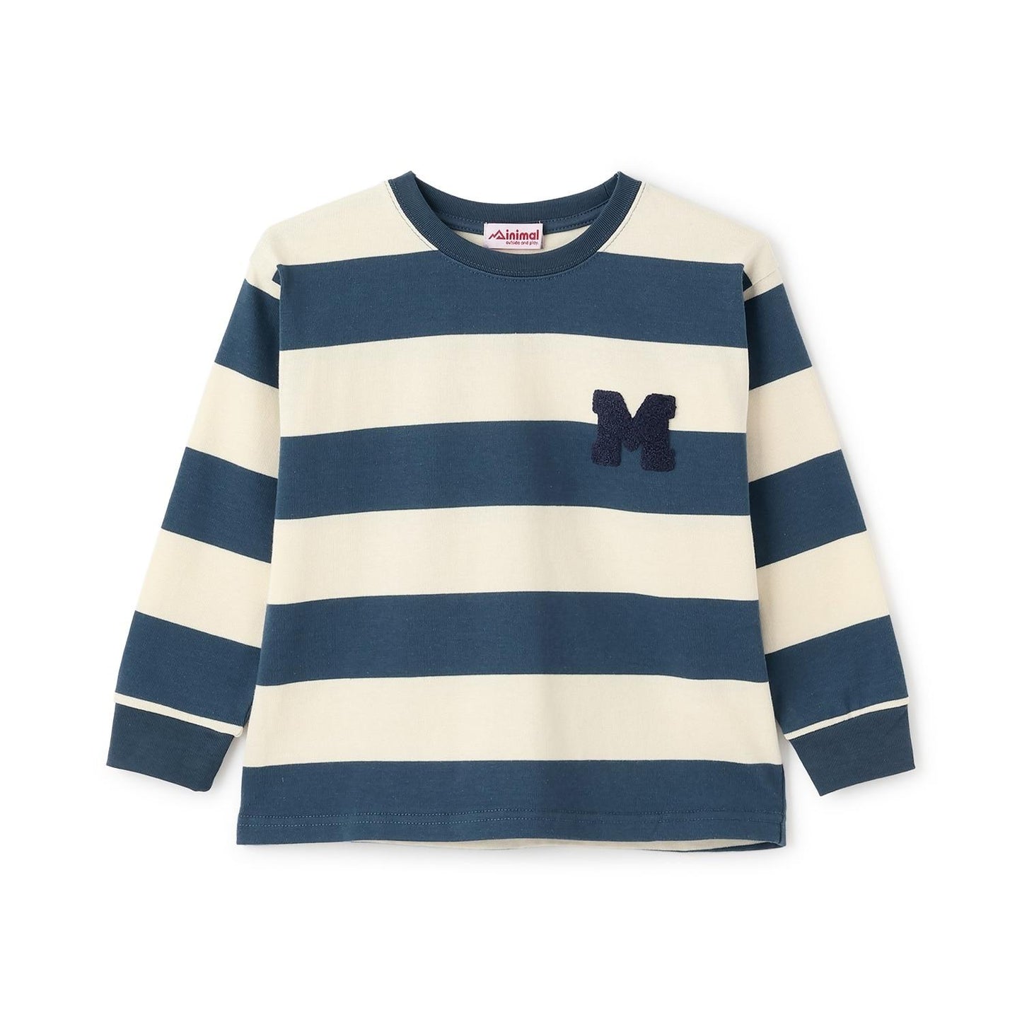 條紋毛圈繡長袖T恤