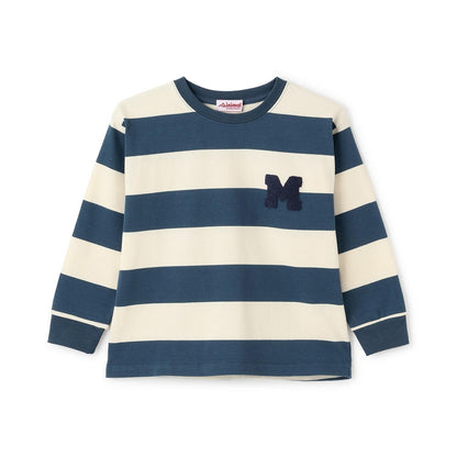 條紋毛圈繡長袖T恤