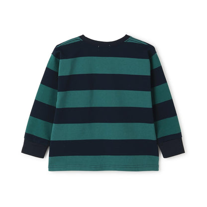 條紋毛圈繡長袖T恤