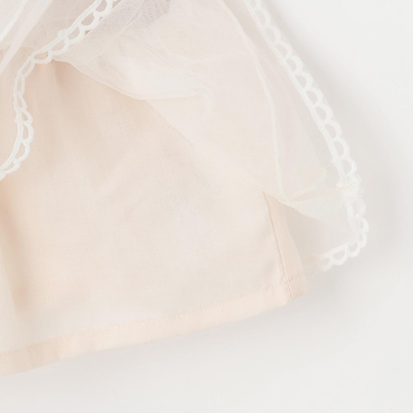 網紗荷葉邊標誌長袖T恤