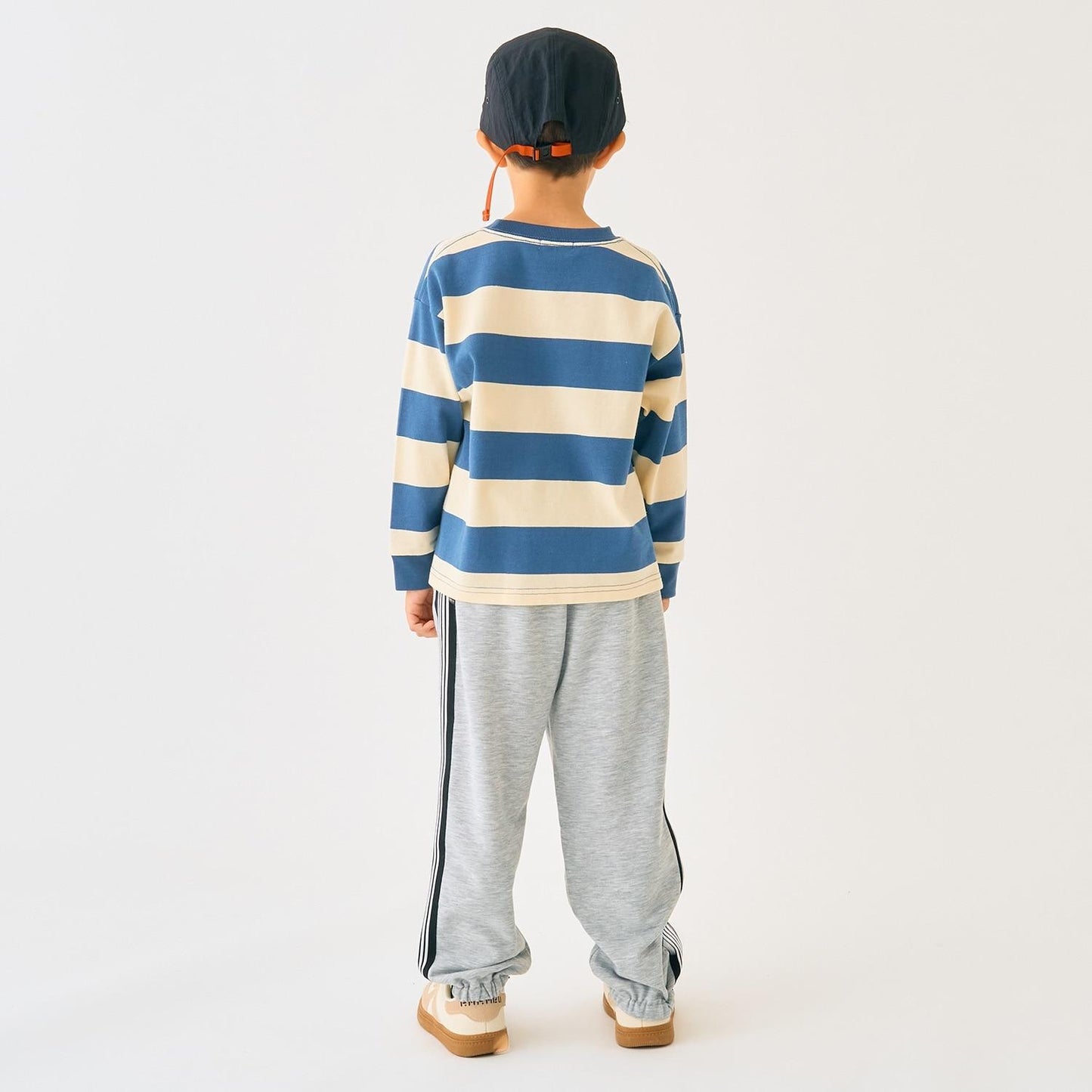 條紋毛圈繡長袖T恤