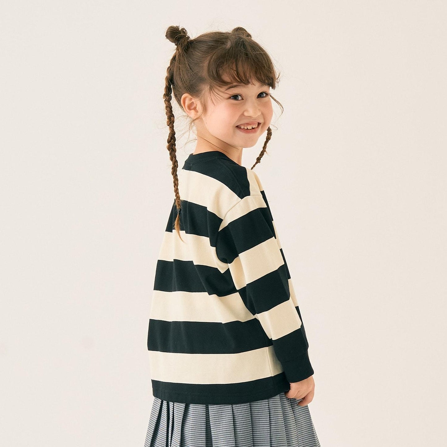 條紋毛圈繡長袖T恤