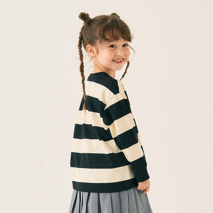 條紋毛圈繡長袖T恤