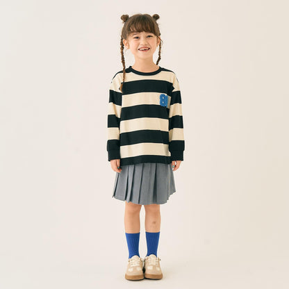 條紋毛圈繡長袖T恤