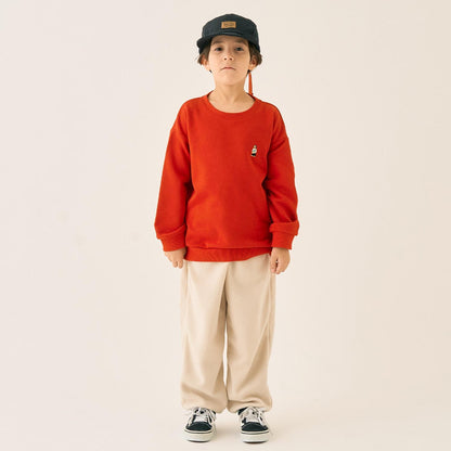 小熊刺繡加絨衛衣