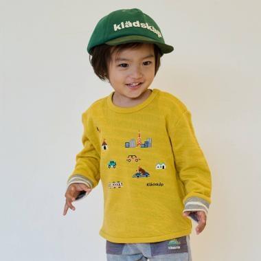 交通工具圖案拼接長袖T恤