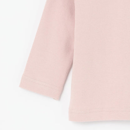 音符刺繡荷葉邊領微絨長袖T恤