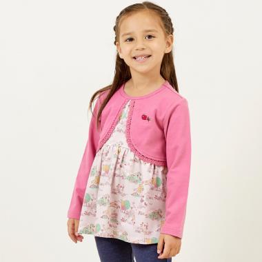 秋季街景圖案開衫疊穿風格長款上衣