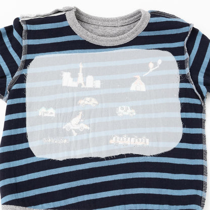 交通工具圖案拼接長袖T恤