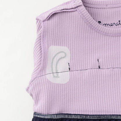 音符圖案雪紡層疊連衣裙