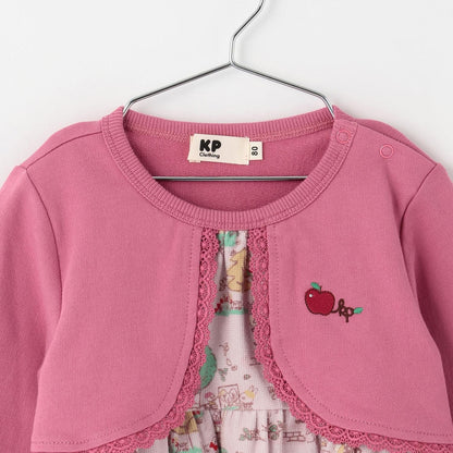 秋季街景圖案開衫疊穿風格長款上衣