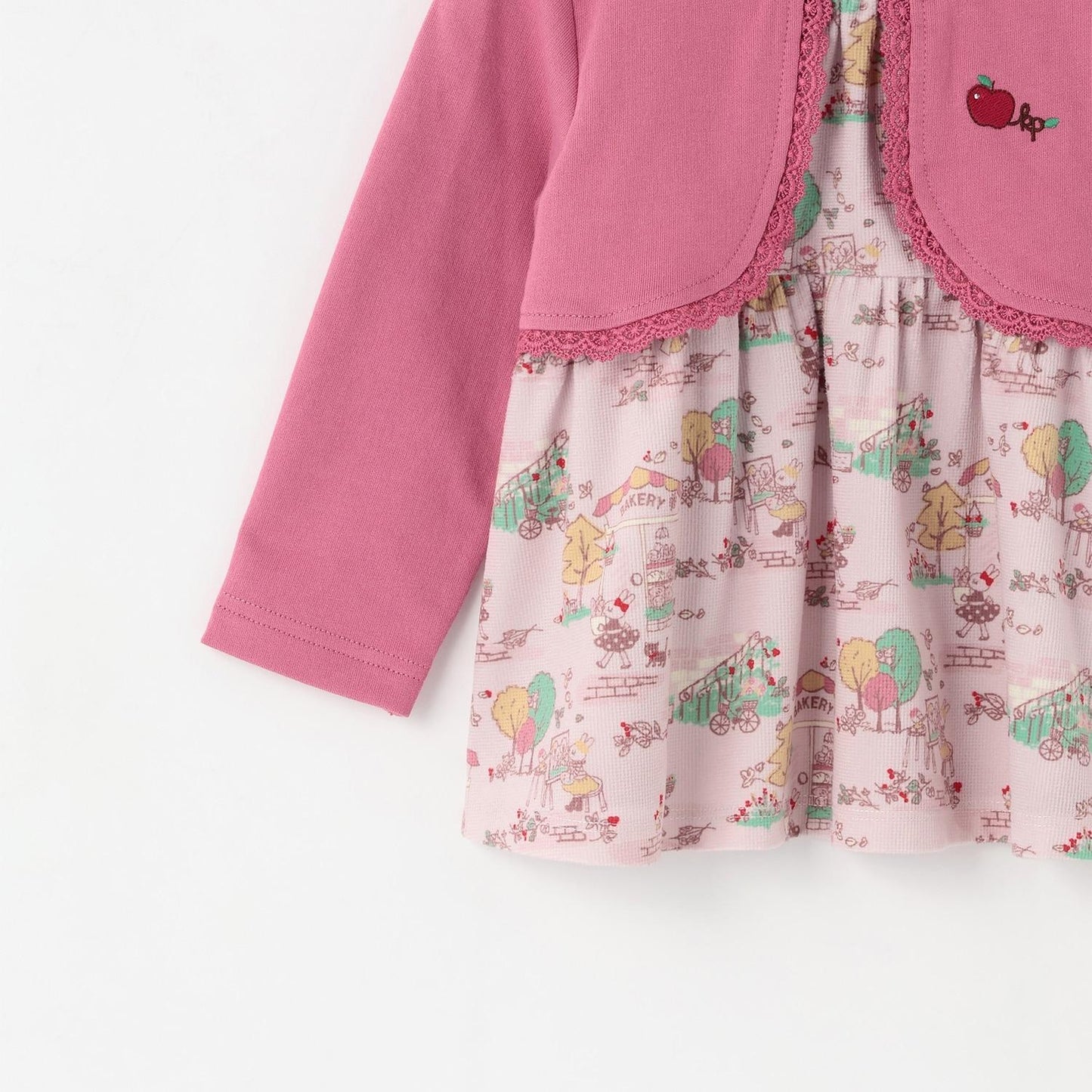 秋季街景圖案開衫疊穿風格長款上衣