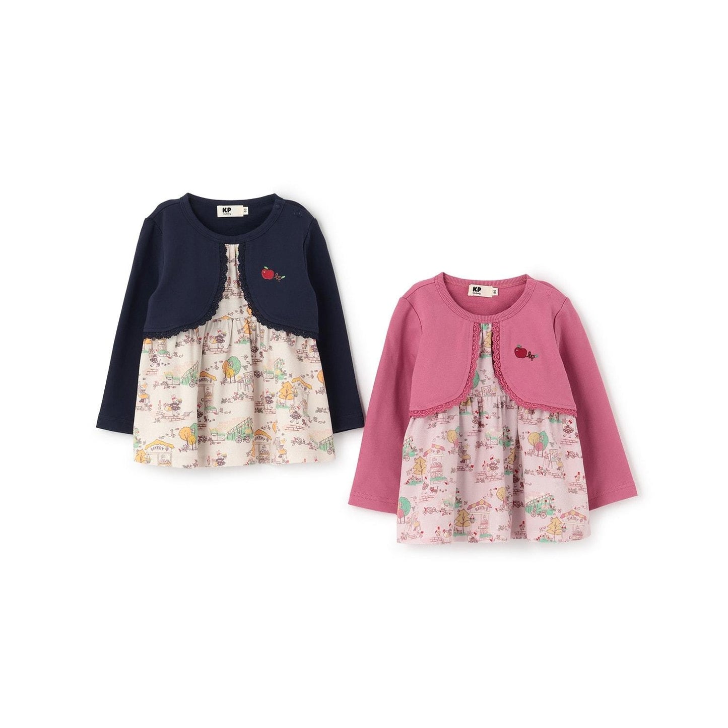 秋季街景圖案開衫疊穿風格長款上衣