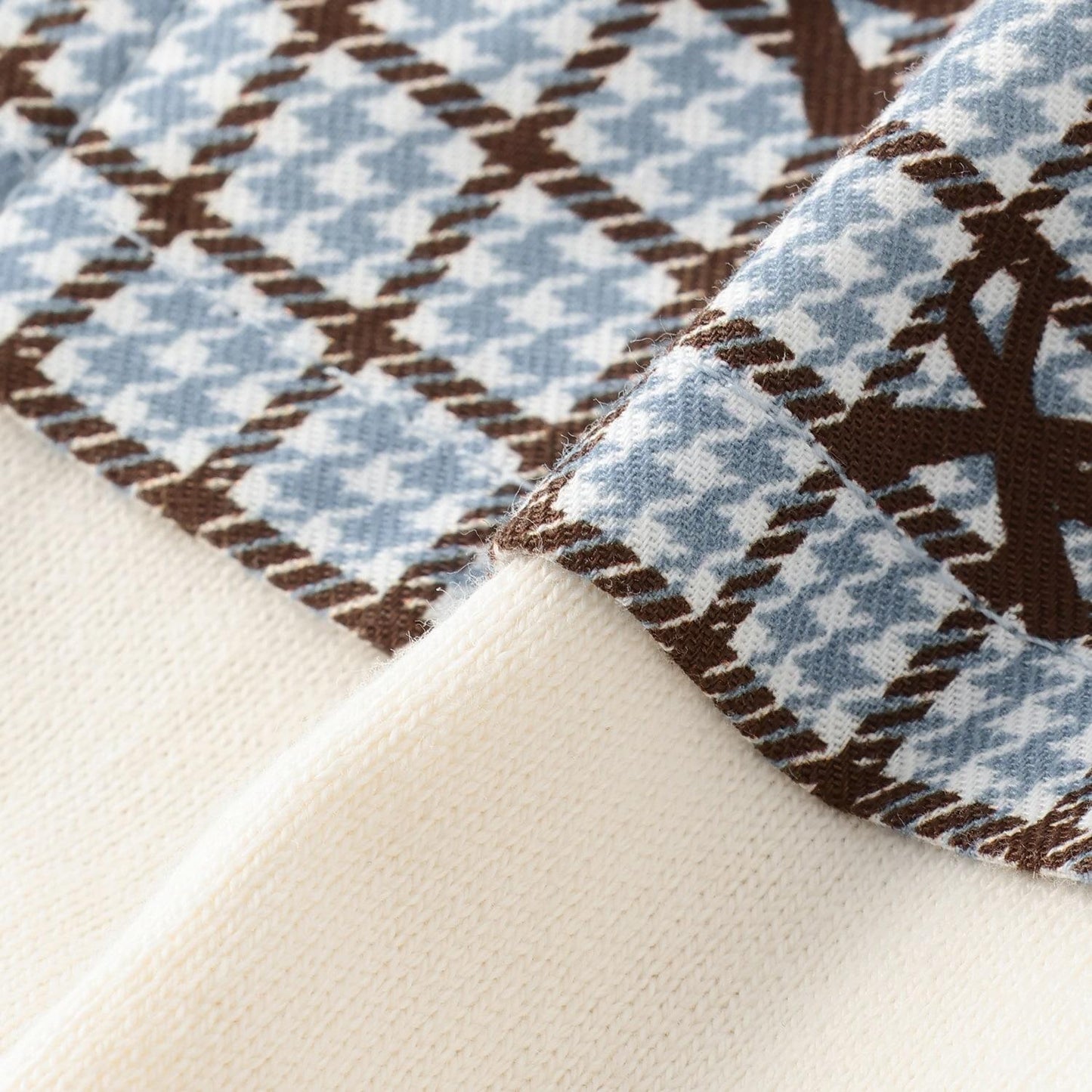 蝴蝶結格紋×天竺連體衣【可拆卸領】