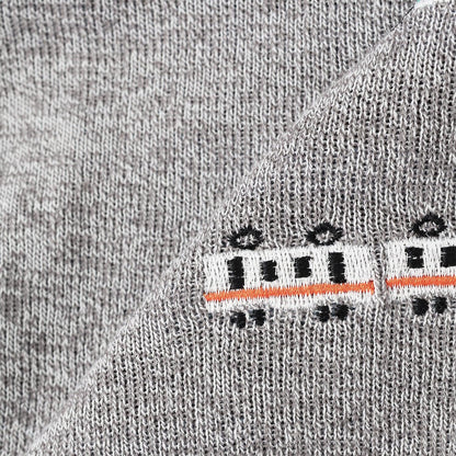 交通工具圖案拼接長袖T恤