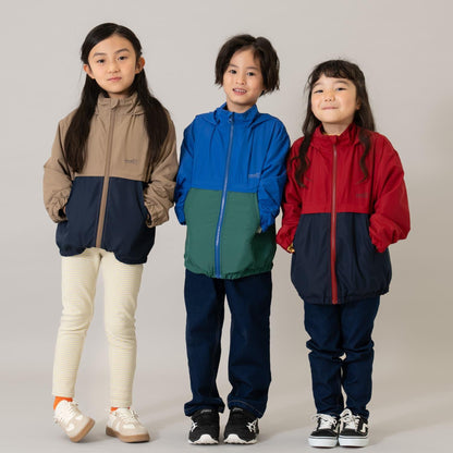 【防潑水處理】拼色防風夾克