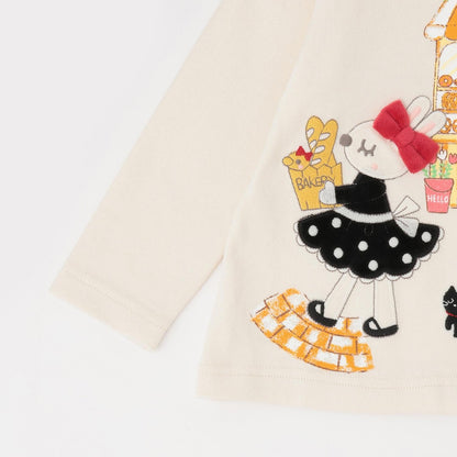 貝卡莉mimi醬貼布繡長袖T恤