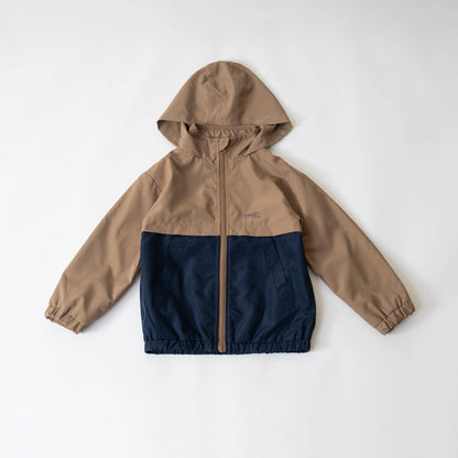 【防潑水處理】拼色防風夾克