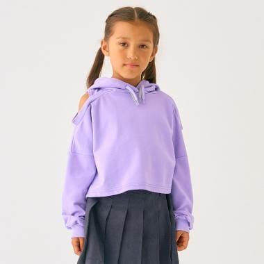 短款露肩迷你毛圈衛衣