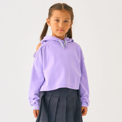 短款露肩迷你毛圈衛衣