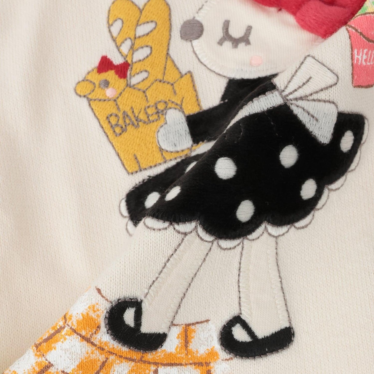 貝卡莉mimi醬貼布繡長袖T恤