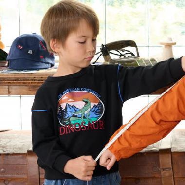 恐龍印花加絨衛衣【吸溼發熱加工】