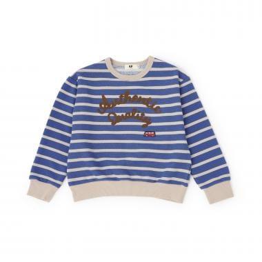 鏈條標誌刺繡條紋衛衣