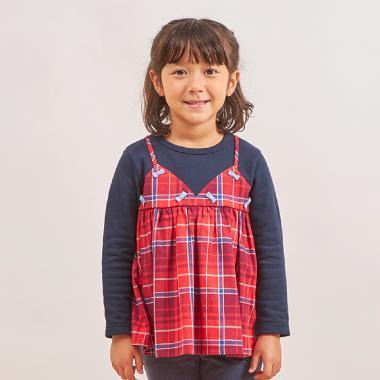 人字紋格子拼接衛衣內襯層疊風格衛衣