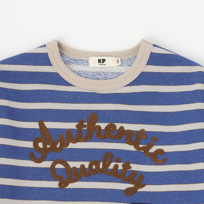 鏈條標誌刺繡條紋衛衣