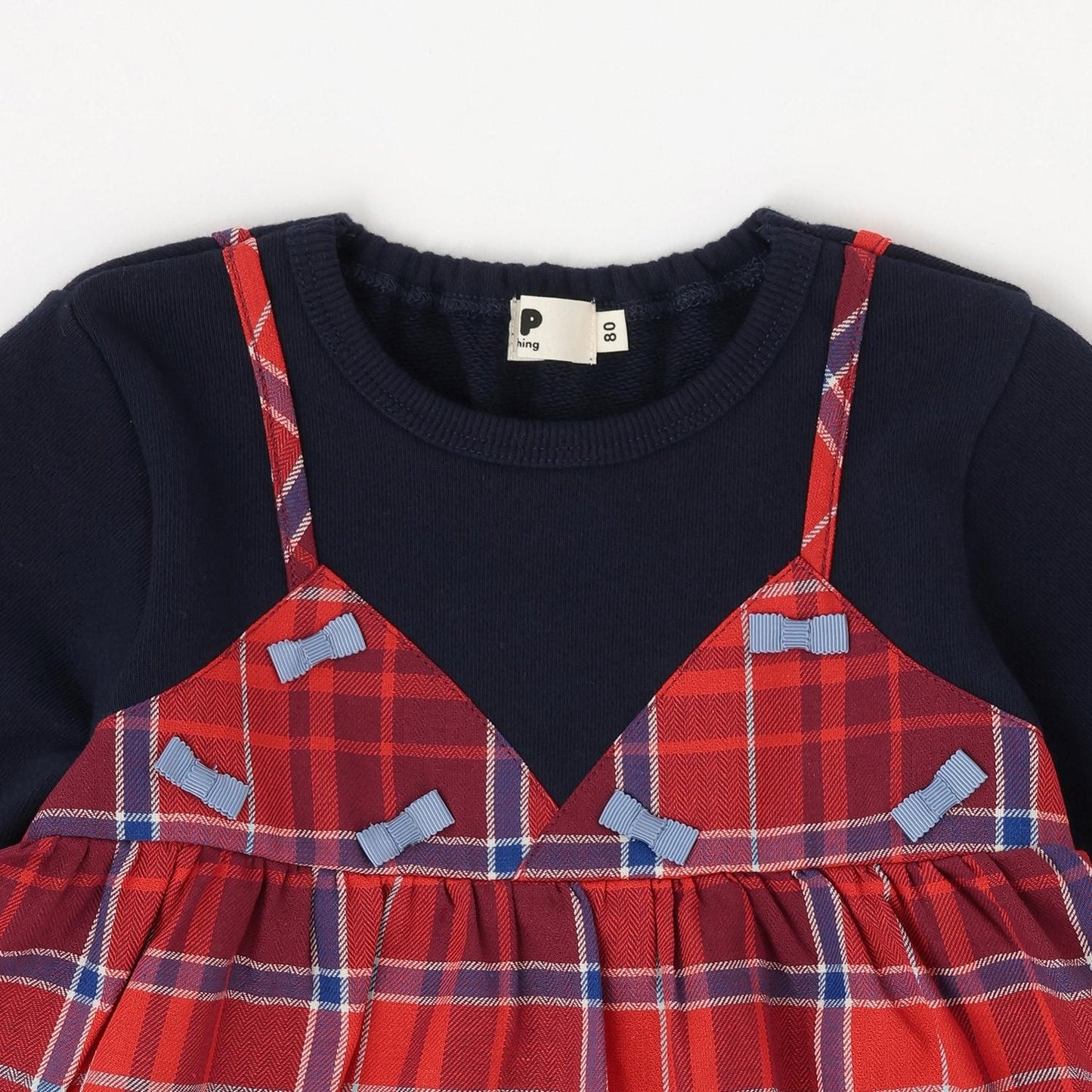 人字紋格子拼接衛衣內襯層疊風格衛衣